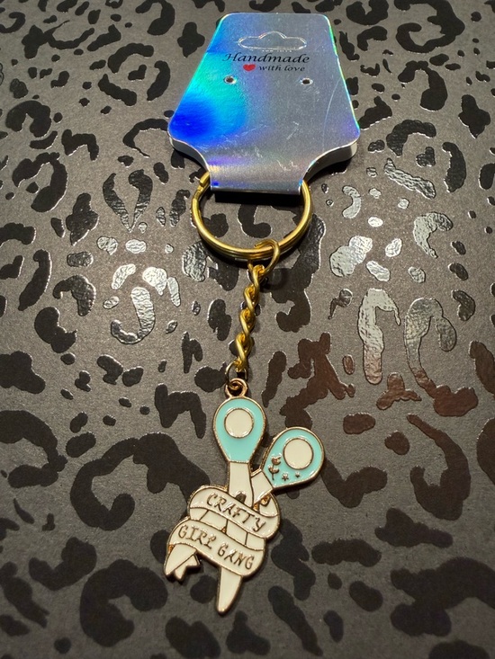 Handmade Accessories - Handmade Crafty Girl Gang Scissors Keychain Cute Sewing Crafter Gift Bag Charm